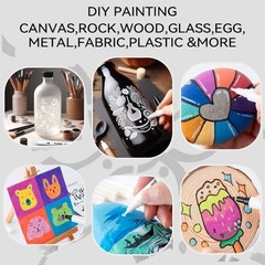 Paint Markers Brush and Fine Dual-tip Acrylic Paint Marker 4 Black and 4 White