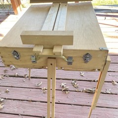 Vintage Portable Wood Travel Full Easel 3 Adjustable Legs Storage Drawers