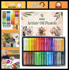 50 Soft Oil Pastels Set – 48 Vibrant Colors for Artists, Studio & Gallery Use