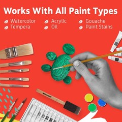 Artlicious Foam Brushes Wood Handle Paint Brush Set – Use with Craft, Waterco…