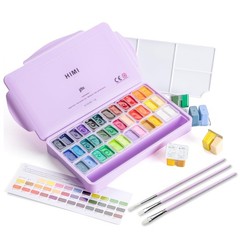 Twin Cup Jelly Gouache Paint Set with 3 Paint Brushes, 36 Colors 12g, Jelly C…
