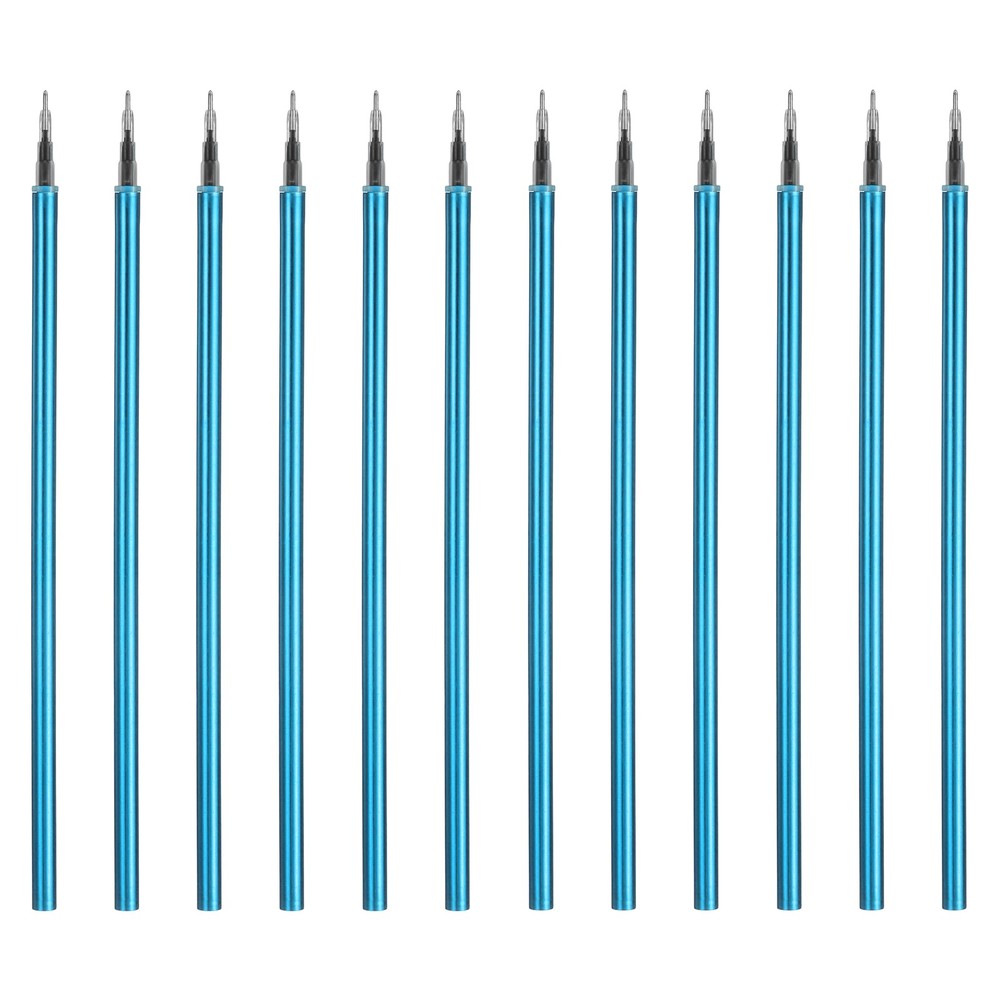 12Pack 0.5mm Gel Pen Refills for Coloring, Medium Point Pens Refills, Sky Blue