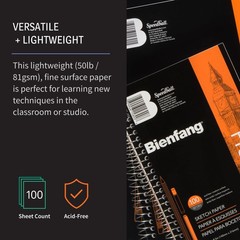 Sketch Pad 8.5×11 2 Pack 100 Sheets Spiral Drawing Paper Notebook