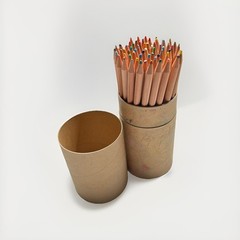 MUJI 60 Color Pencils Natural Wood with Paper Tube Case Made in Japan Stationery