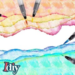 Refillable Watercolor Brush Pens Set of 24 – Water Brush Pens with 3 Tip S