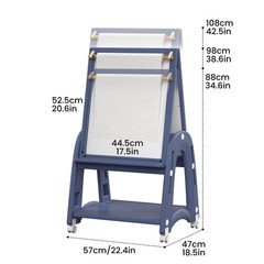 Art Easel for 2-4 with Wheels, Whiteboard, Chalkboard & Paper Roll Adjustable…