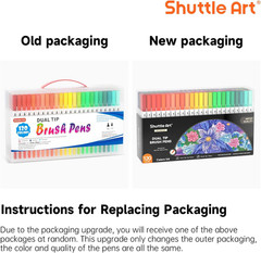 120 Colors Dual Tip Brush Marker Pens with 1 Coloring Book, Fineliner and Brush