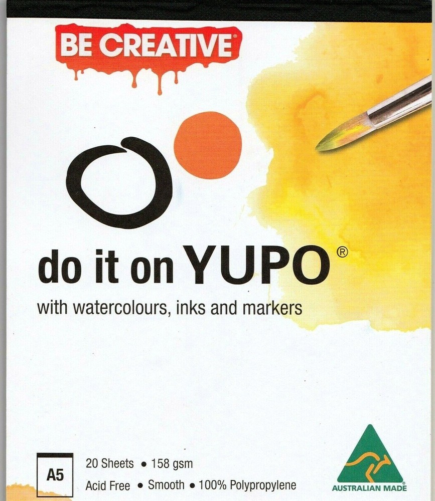 A5 A4 or A3 Yupo Ultra Watercolour Paper Pad 158gsm 20 Sheets Alcohol Ink Paints