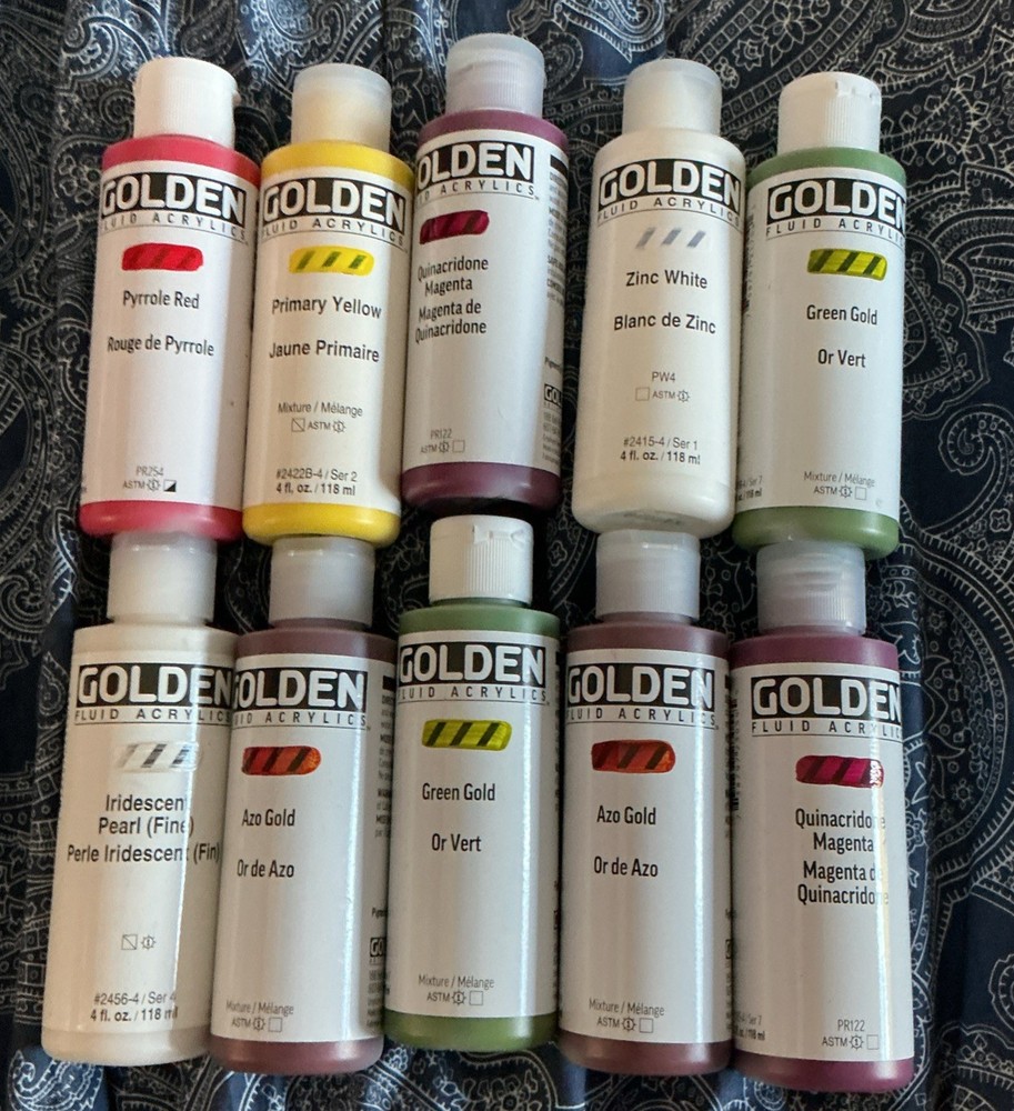 Golden Fluid Acrylic 4oz Brand New Lot Of 10. It’s Time To Create Something!