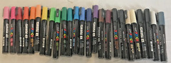 Uni Posca Water Based Markers. PC-3M Bullet nib. Bundle of 25 colours.
