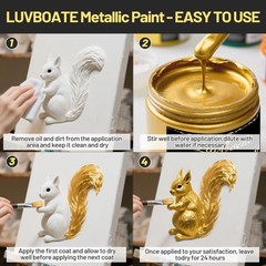 Acrylic Metallic Paint, 3 Colors 24k Gold & Bright Gold & Silver 31.75oz(900g…
