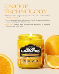 AOOVOO Citrus Lemon Odor Eliminating Highly Fragranced Candle – 9oz, Yellow