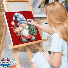 Bowetile 4 Pack Framed Paint by Numbers Christmas for Adults, Gno