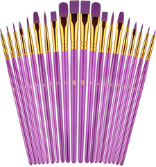Paint Brushes Set, 20 Pcs Paint Brushes for Acrylic Painting, Oil Watercolor Acr