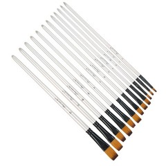 12Pcs Nylon Wool Artist Paint Brushes For Watercolour Acrylic Gouache Tool