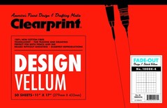 Vellum Pad with 4×4 Fade-Out Grid, 11×17 Inches, 16 LB, 60 GSM, 1000H 100% Cotto