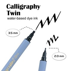 ZIG Calligraphy Marker Pens, 12 Colors set, 2mm & 3.5mm Dual Tip Markers, for