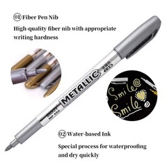 Metallic Marker Pens, Gold and Silver Metallic Permanent Markers for Artist I…