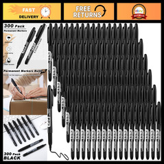 300 Pack Permanent Markers – Fine Point Waterproof for Office, Classroom & Craft