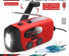 Emergency Radio Crank Solar Hand Weather 1000mAh Power Bank Charger Flash Light
