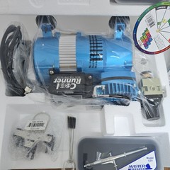 Master 3 Airbrush Dual Fan Air Compressor Professional Kit, Gravity Siphon Feed