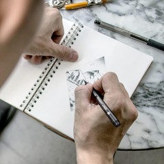12-Piece Technical Drawing Pens Set with Ergonomic Grip for Professionals