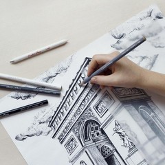 2 Pack White Pastel Pencils Drawing Sketching Art Supplies Ambidextrous