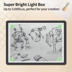 A4 Light Box for Tracing and Drawing, Ultra-Thin Copy Board with Adjustable Brig