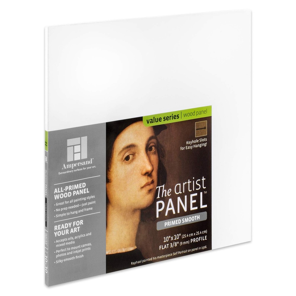 Ampersand Primed Smooth Artist Panel 10×10 Flat Profile Art Gesso Board