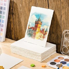 Handmade Textured Watercolor Paper 100 Sheets Deckled Edge Art Supplies New