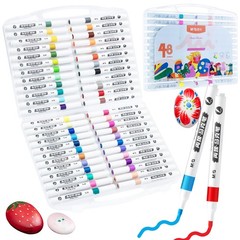 48 Colors Acrylic Markers Paint Pens Markers with Medium Tip, Paint Pens for …