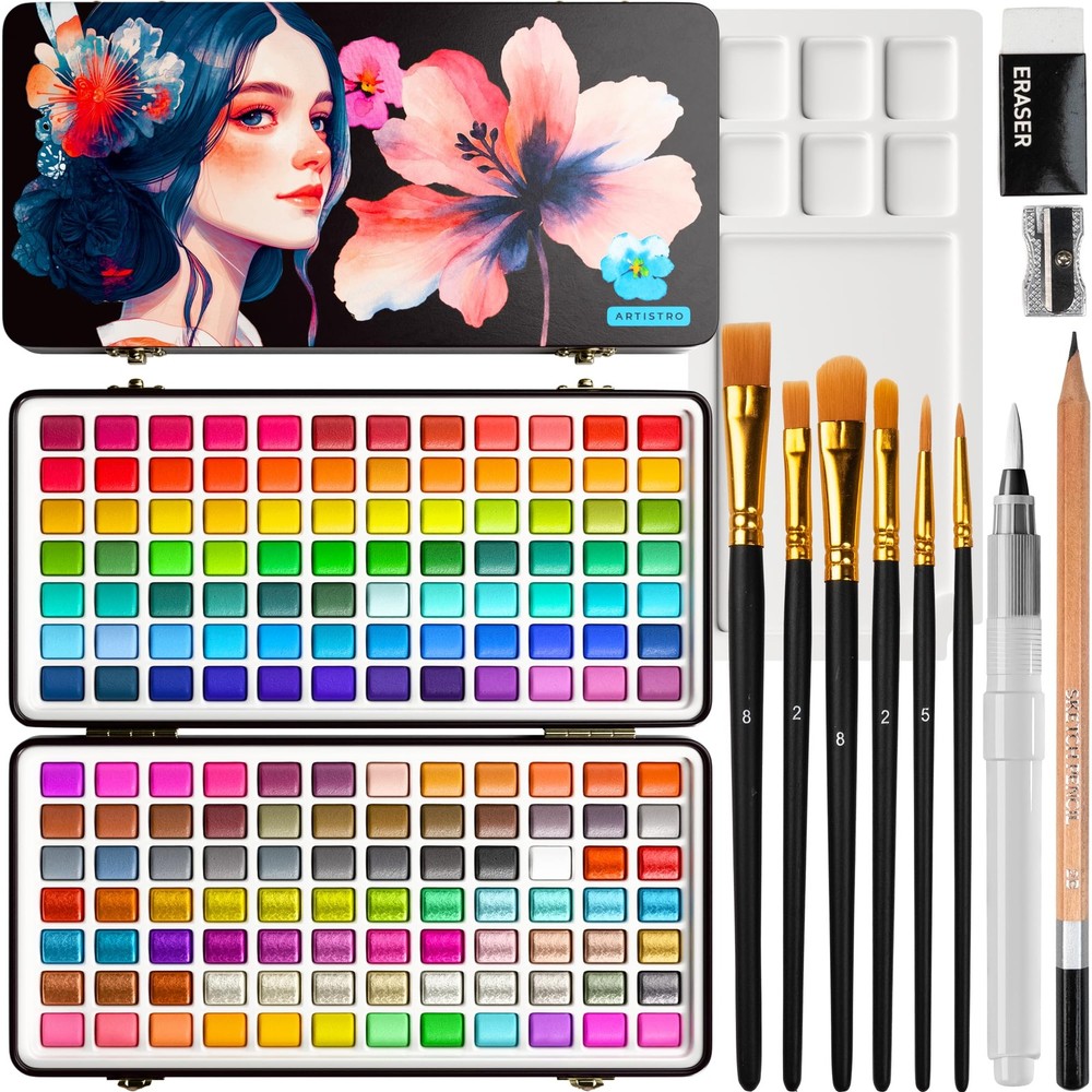 ARTISTRO 168 Color Watercolor Paint Set – 1 Count (Pack of 168), Multicolor