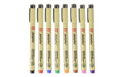 Pigma Brush 8 Color Set Water based pigment with brush nib