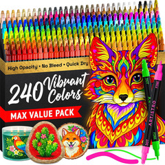 240 Precision Dual-Tip Acrylic Paint Markers – Paint Pens Set with Dot & Fine Ti