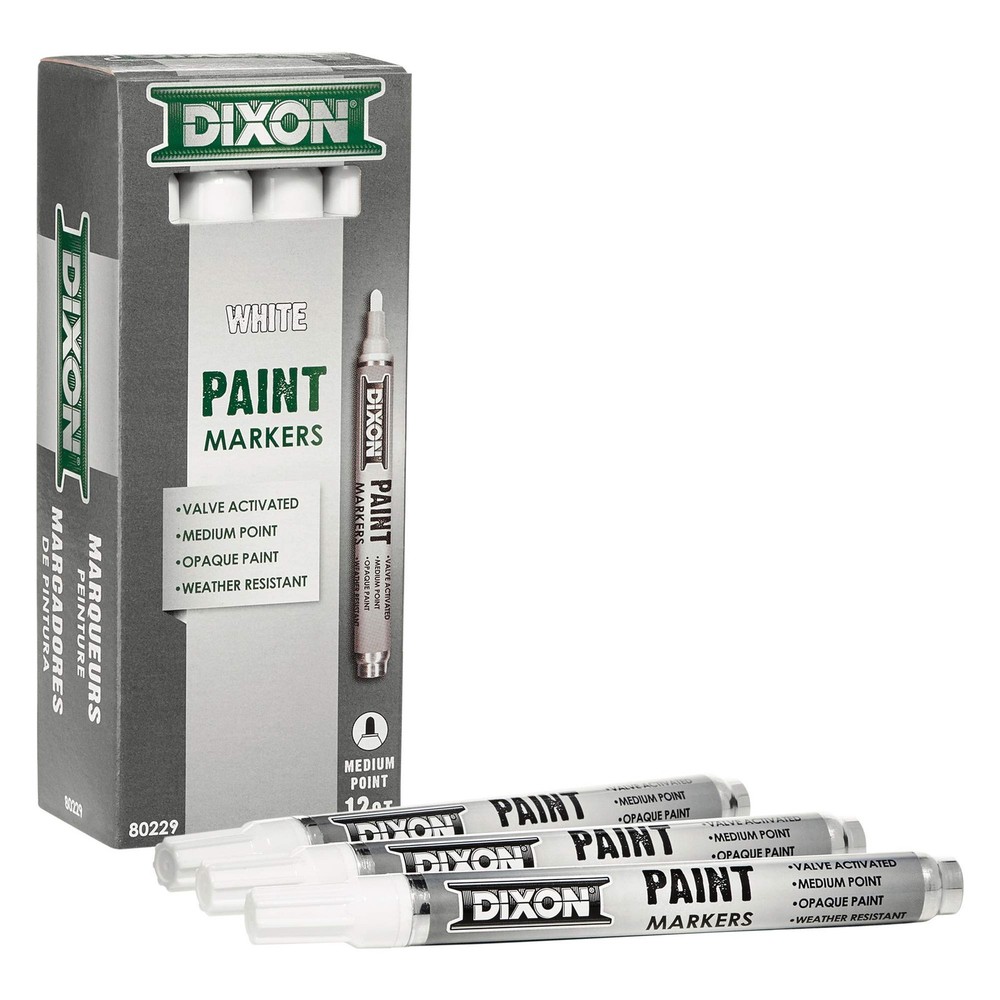 Dixon Ticonderoga 12 Count Permanent Markers Opaque Colors Waterproof Oil Based