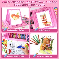 332pcs Art Set Drawing Painting Supplies Kit for Adults Kids Artists NEW (Pink)