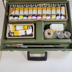Vintage 1970s Liquitex Acrylic Color Paint Set #312 Permanent Pigments W/Case
