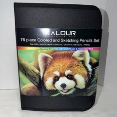 KALOUR 76pc Art Supply Set – Sketching & Drawing Kit with Tutorial Book, Sket…
