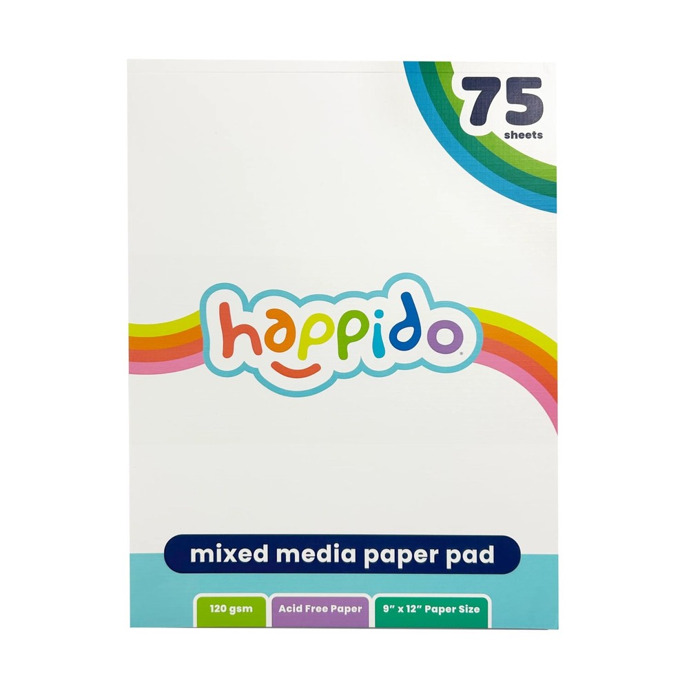 Happido Sketch Pad with 75 Pieces of Paper 9″x12″ Pad of Quality Thick 120 GS…