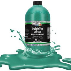 Pouring Masters Peppermint Metallic Pearl 32oz Bottle Water-Based Acrylic Paint