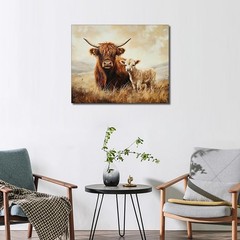 Highland Cow Paint by Number for Adults, Paint by Numbers Kit for Adults Beginne