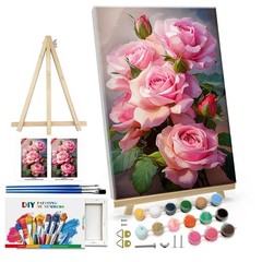ATDMS Paint by Numbers 7.87 inches x 11.81 x 0.67 inches, Flowers 48