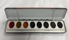 VTG Tin Litho MP Montrose Products Paint Rite Water Colors Case w/paint No 108