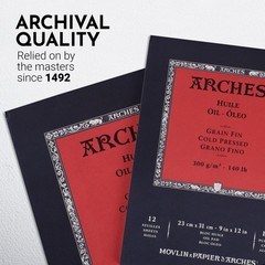 Oil Paper Pad 12×16-inch 12 Sheets 140lb Cold Pressed 100% Cotton Paper