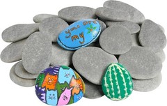 35 Pcs Large Painting Rocks, River Rocks for Painting, 2″-3″ Flat Rocks for D…