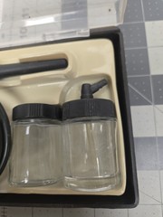 Vintage Air Brush Kit w/ Hose Jars Attachments Craft Model Paint Set In Case