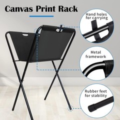 Small Canvas Print Rack – Portable Folding Art Display Rack for Posters Artwork