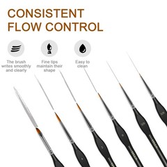 6Pcs Miniature Paint Brushes Set with Triangular Handles for Acrylics, Oils,…