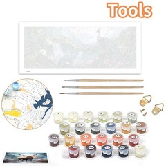 Large Paint by Numbers Kit for Adults Parrots – 30x80cm/12×31.5inch Canvas, A…