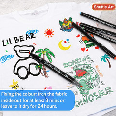 Fabric Markers Pens, 30 Colors Dual Tip Fabric Marker Permanent No Bleed Markers